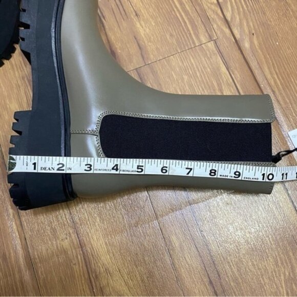 Zara Khaki Green Leather Track Sole‎ Aankle Boots Women Size US 6.5 (EU 37) - Picture 10 of 13